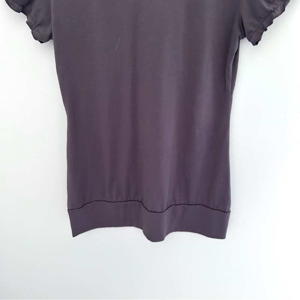 Y2K Vintage Ruffled Babydoll Top Purple Gray Size Medium - Picture 10 of 12
